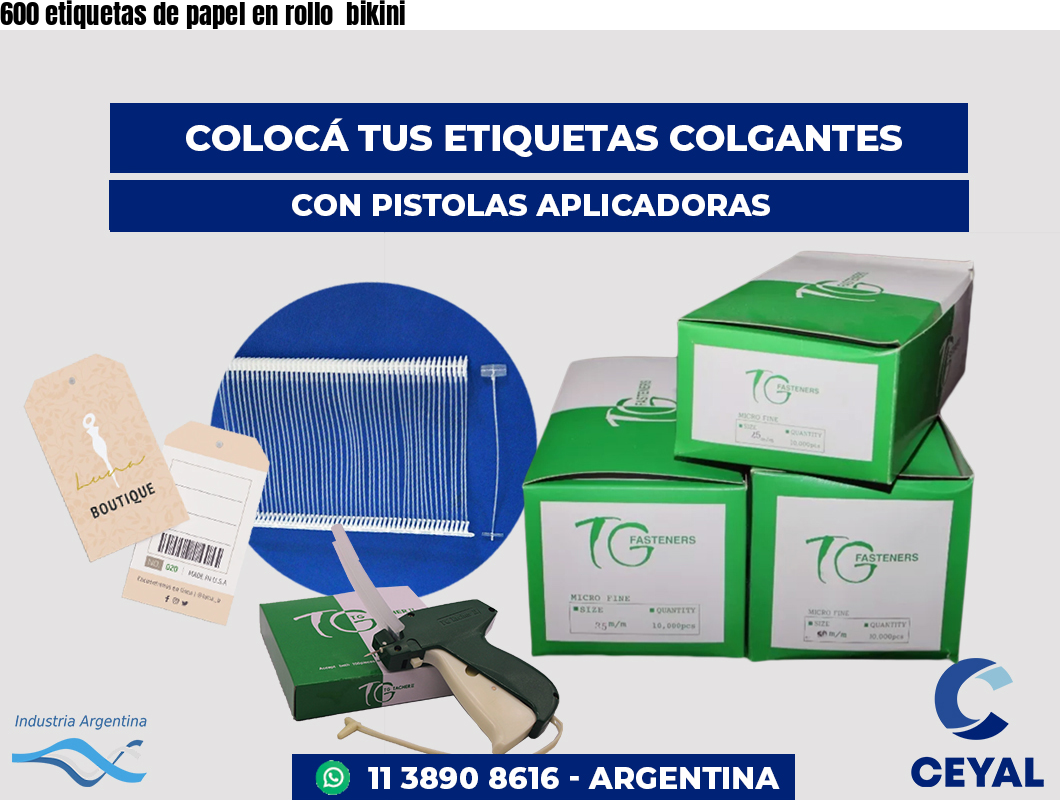600 etiquetas de papel en rollo  bikini