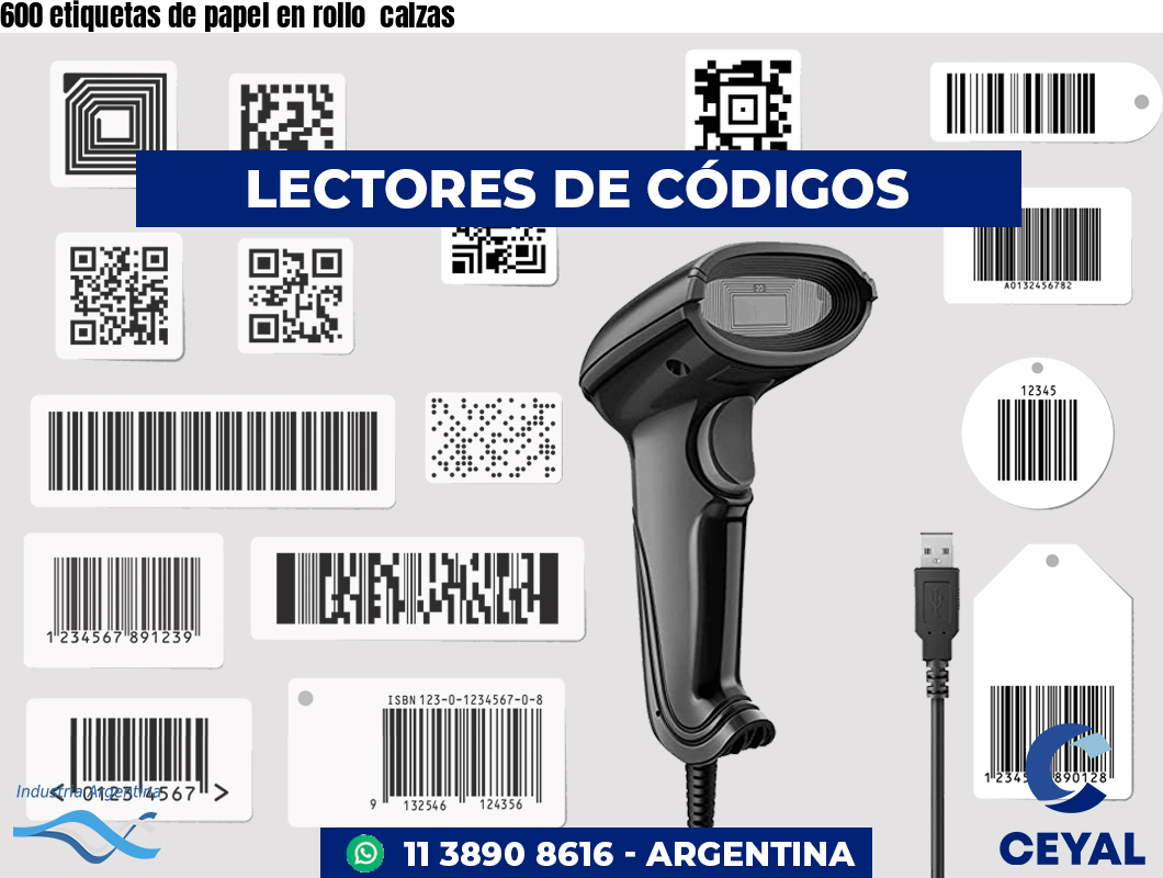 600 etiquetas de papel en rollo  calzas