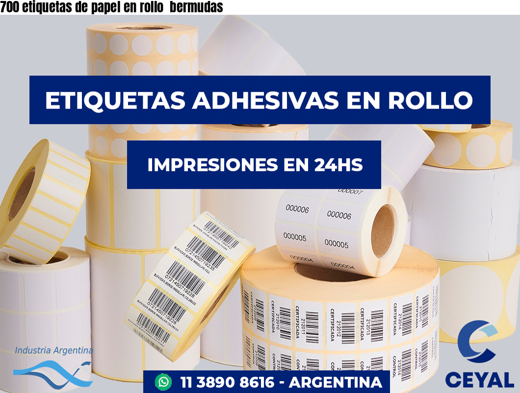 700 etiquetas de papel en rollo  bermudas