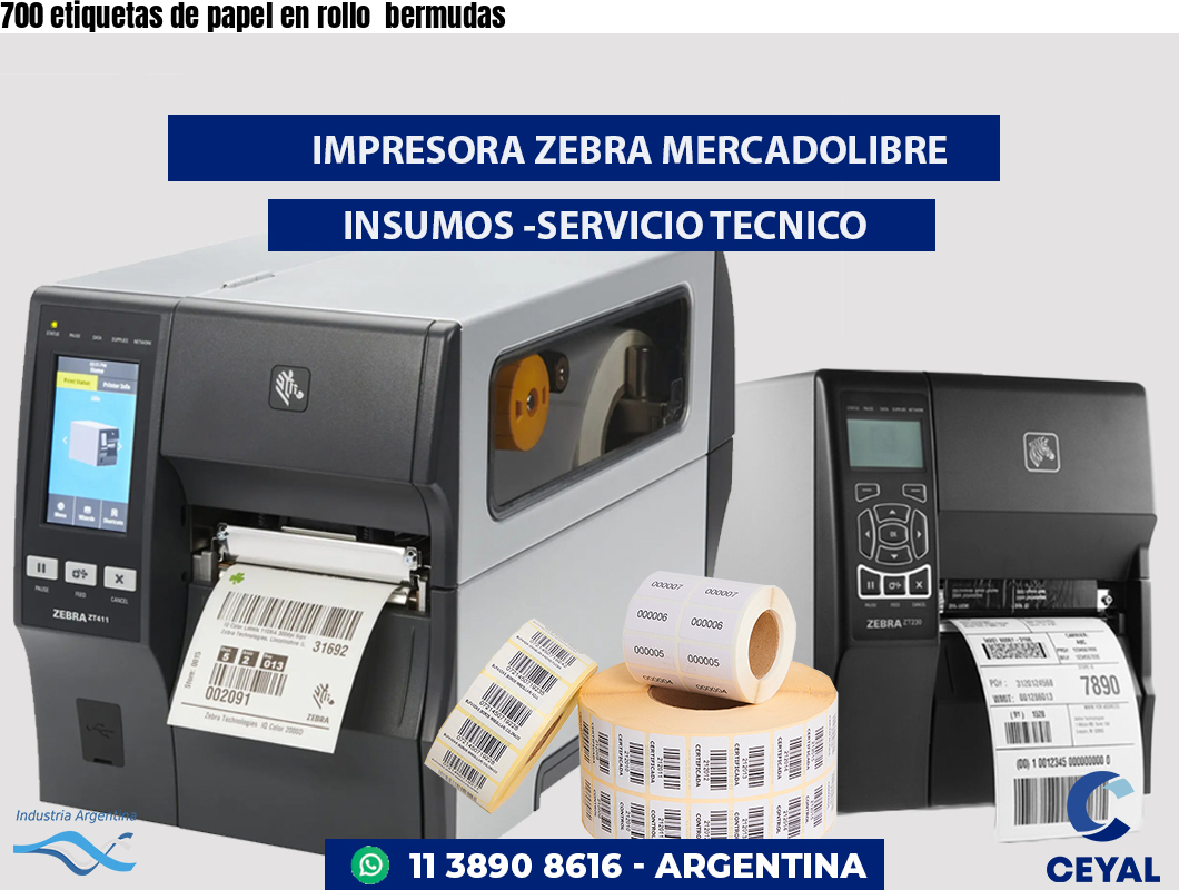 700 etiquetas de papel en rollo  bermudas