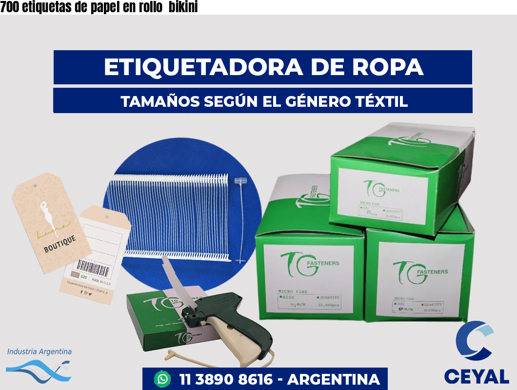 700 etiquetas de papel en rollo  bikini