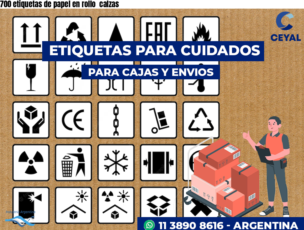 700 etiquetas de papel en rollo  calzas