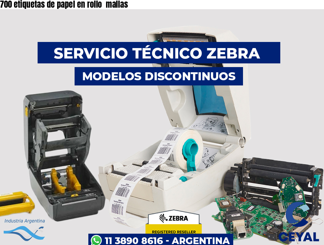 700 etiquetas de papel en rollo  mallas