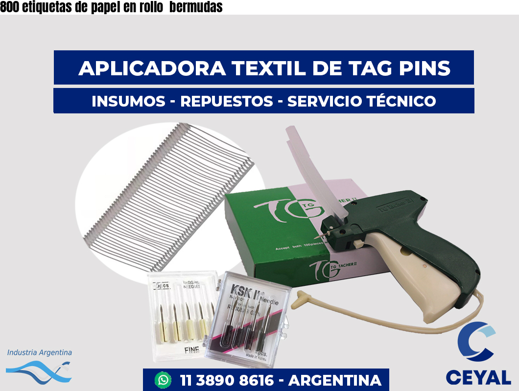800 etiquetas de papel en rollo bermudas