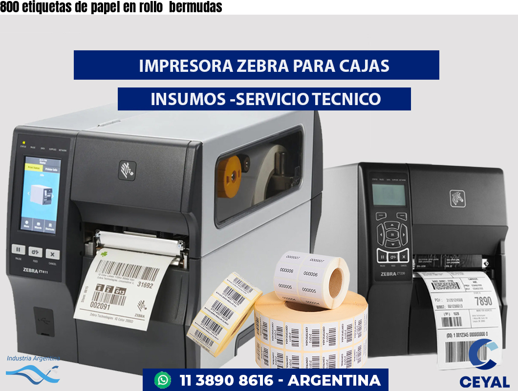 800 etiquetas de papel en rollo bermudas