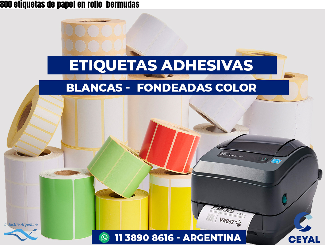 800 etiquetas de papel en rollo  bermudas