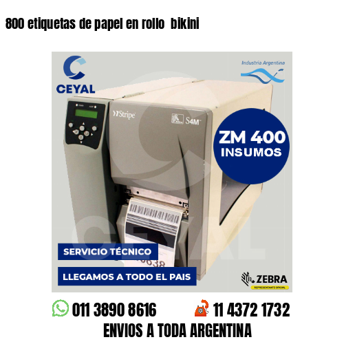 800 etiquetas de papel en rollo  bikini