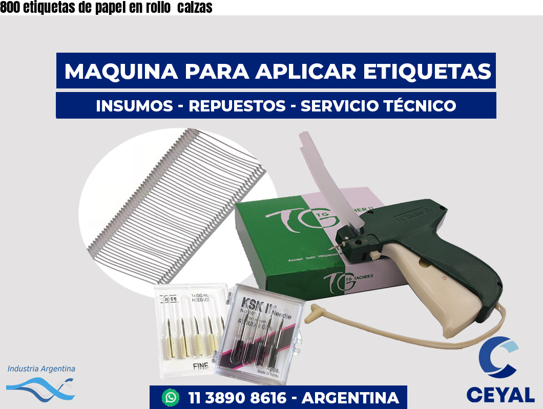 800 etiquetas de papel en rollo calzas