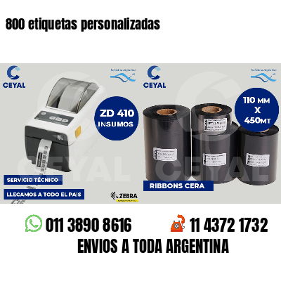 800 etiquetas personalizadas