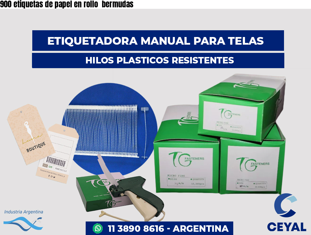 900 etiquetas de papel en rollo bermudas