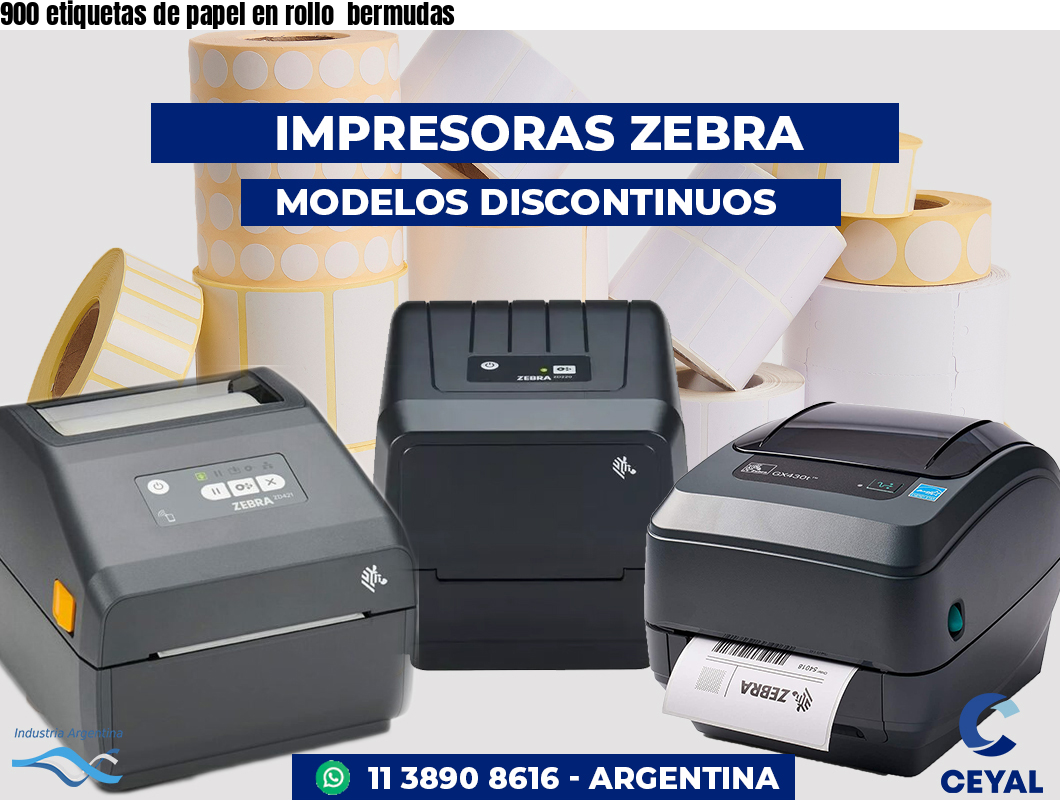 900 etiquetas de papel en rollo bermudas