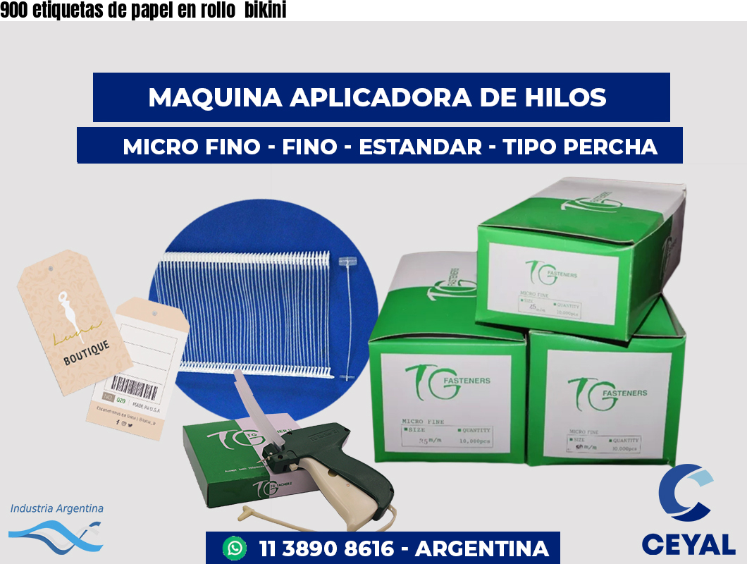 900 etiquetas de papel en rollo  bikini