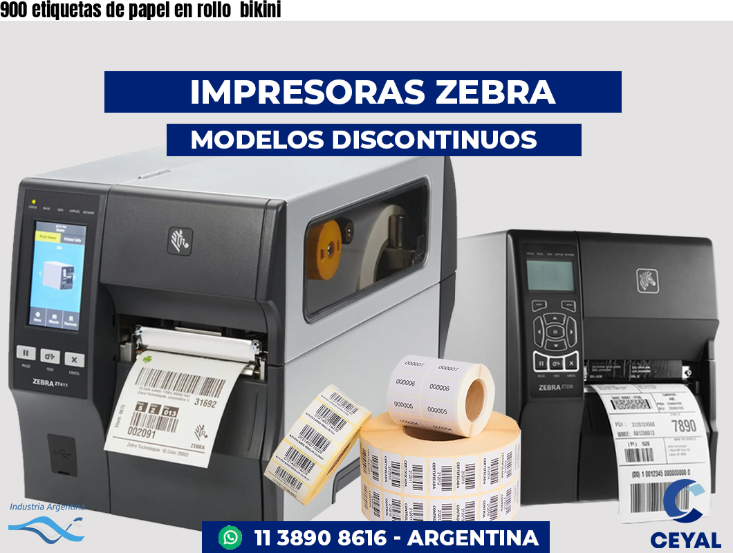 900 etiquetas de papel en rollo  bikini