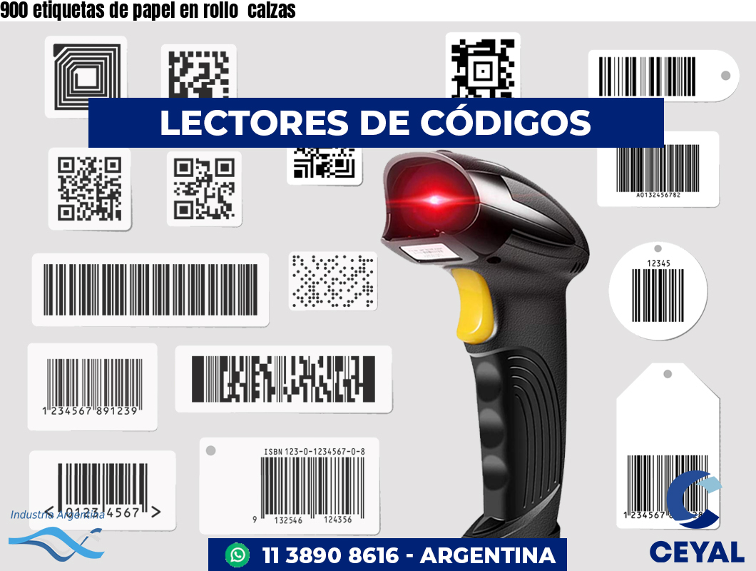 900 etiquetas de papel en rollo  calzas