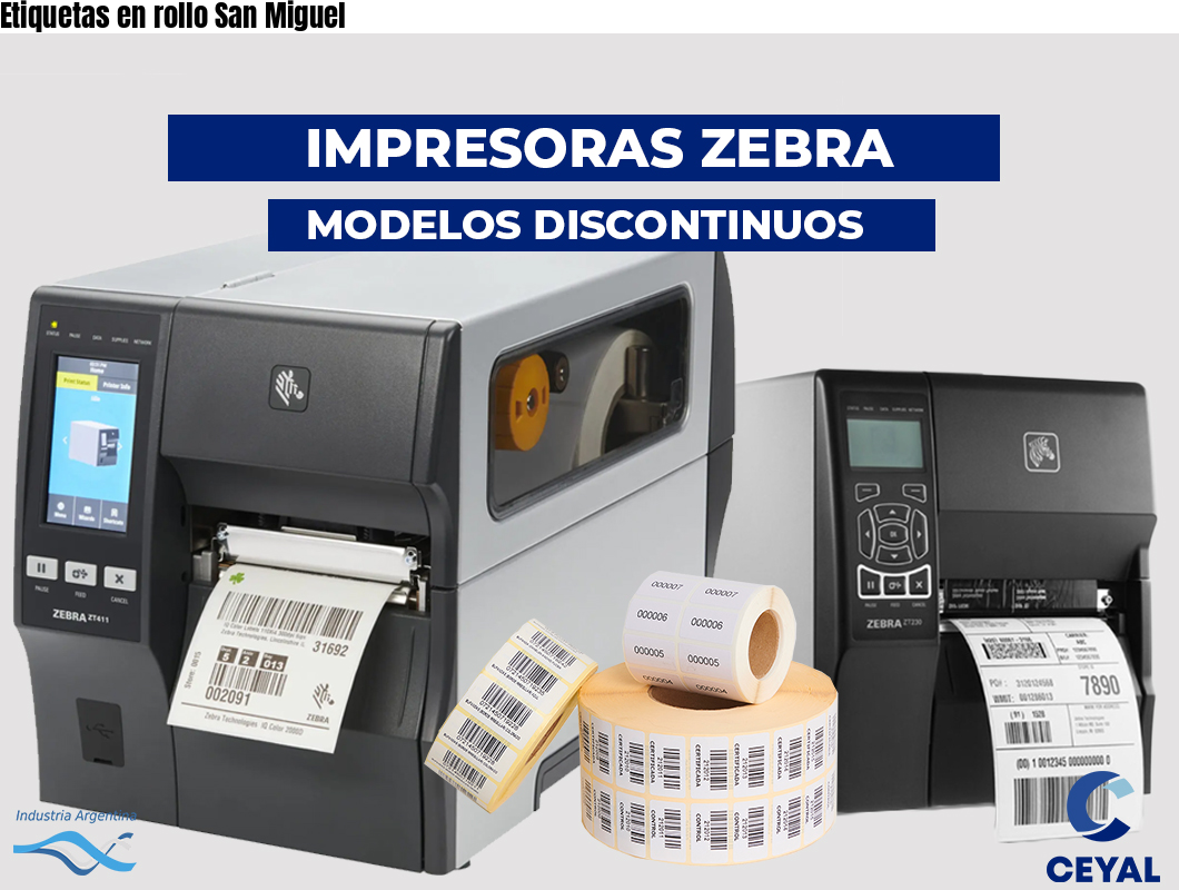 Etiquetas en rollo San Miguel