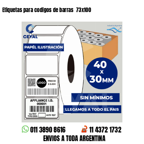 Etiquetas para codigos de barras  73×100