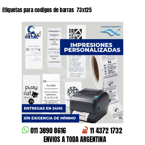 Etiquetas para codigos de barras  73x125