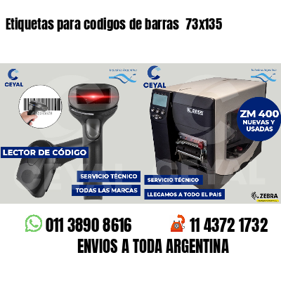 Etiquetas para codigos de barras  73x135