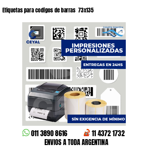 Etiquetas para codigos de barras  73x135