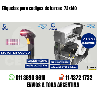 Etiquetas para codigos de barras  73x140