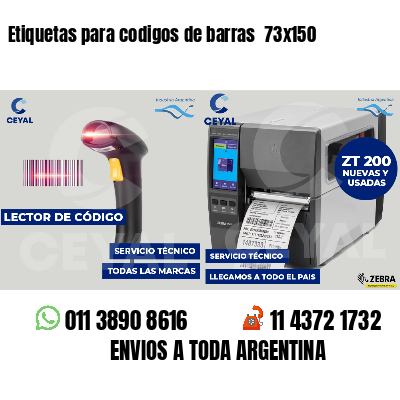 Etiquetas para codigos de barras  73x150