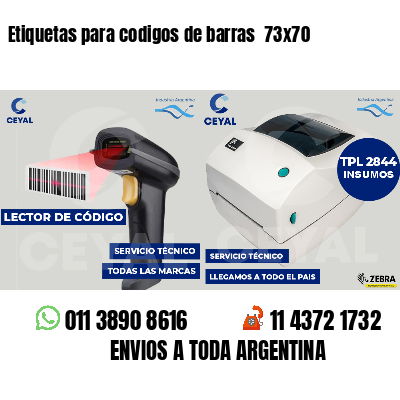Etiquetas para codigos de barras  73x70