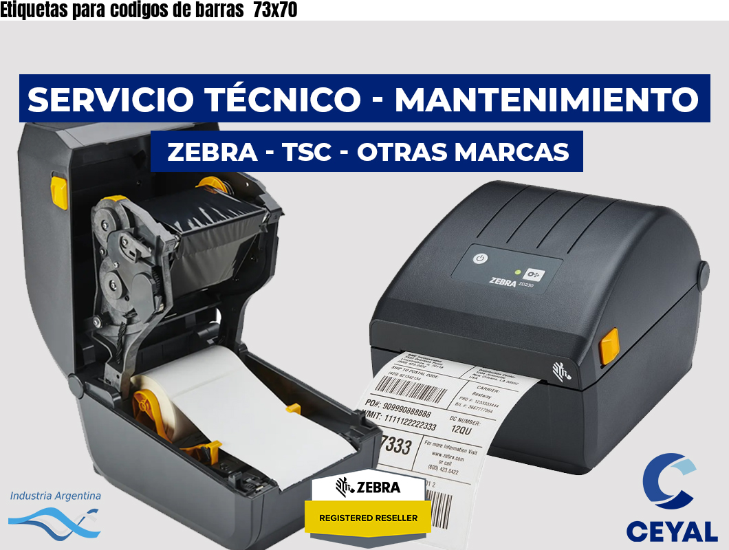 Etiquetas para codigos de barras  73x70