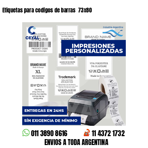 Etiquetas para codigos de barras  73x80