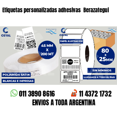 Etiquetas personalizadas adhesivas  Berazategui