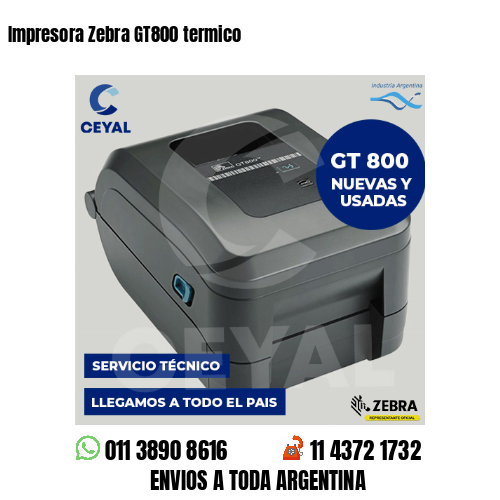 Impresora Zebra GT800 termico