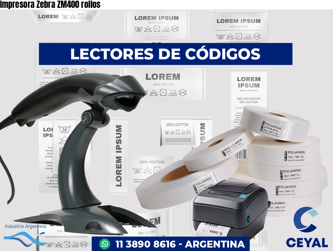 Impresora Zebra ZM400 rollos