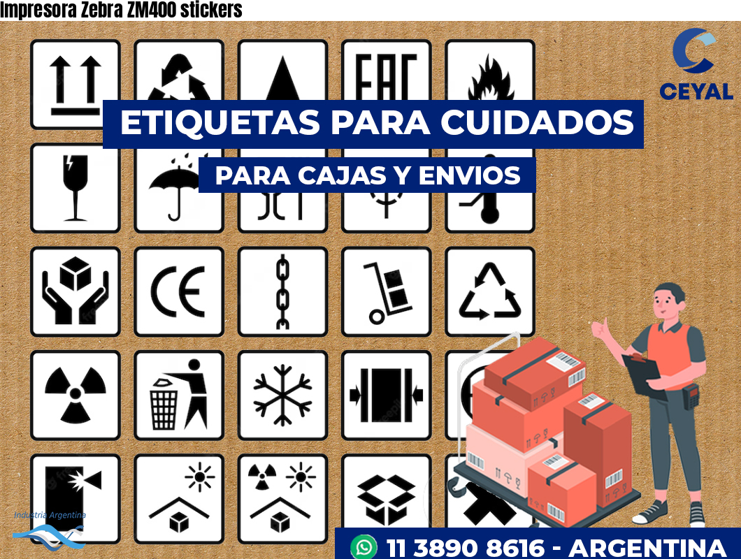 Impresora Zebra ZM400 stickers
