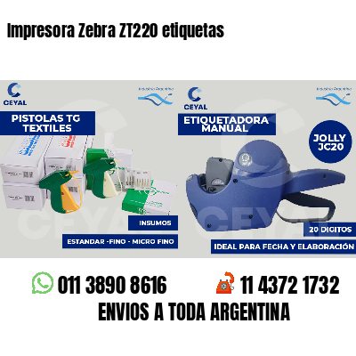 Impresora Zebra ZT220 etiquetas