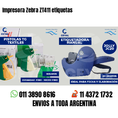 Impresora Zebra ZT411 etiquetas