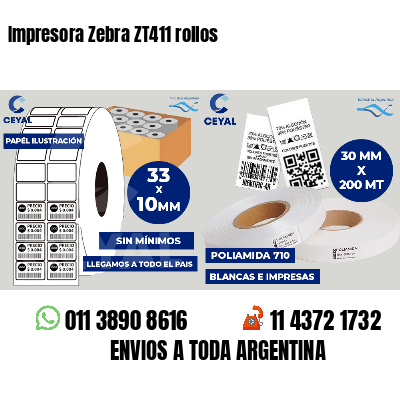 Impresora Zebra ZT411 rollos