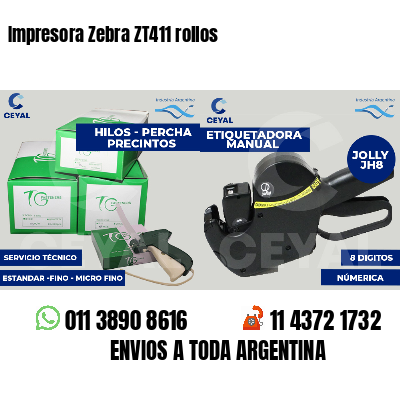 Impresora Zebra ZT411 rollos