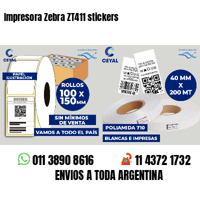 Impresora Zebra ZT411 stickers