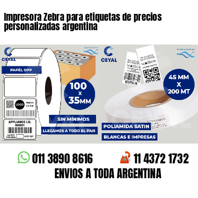 Impresora Zebra para etiquetas de precios personalizadas argentina