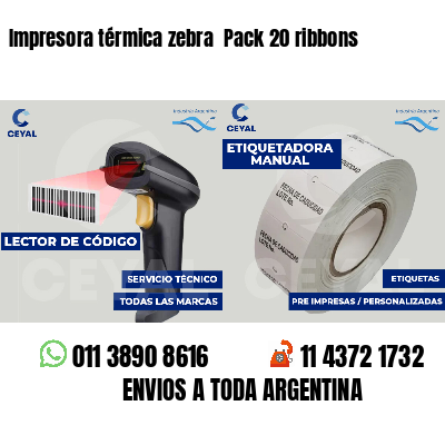 Impresora térmica zebra  Pack 20 ribbons