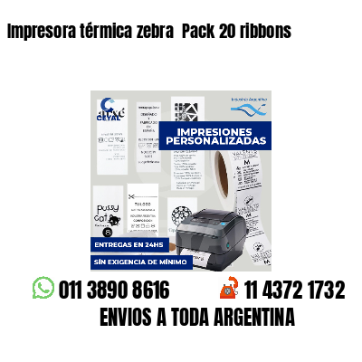 Impresora térmica zebra  Pack 20 ribbons