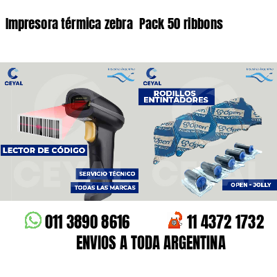 Impresora térmica zebra  Pack 50 ribbons