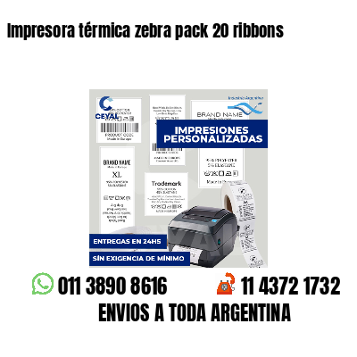 Impresora térmica zebra pack 20 ribbons