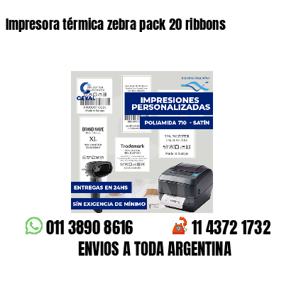 Impresora térmica zebra pack 20 ribbons