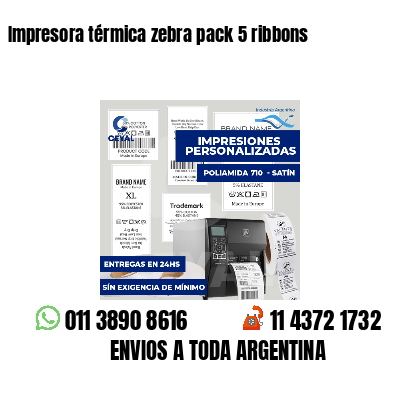 Impresora térmica zebra pack 5 ribbons