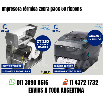 Impresora térmica zebra pack 50 ribbons