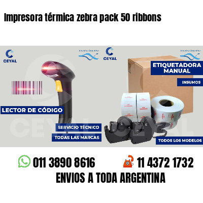 Impresora térmica zebra pack 50 ribbons