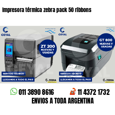 Impresora térmica zebra pack 50 ribbons