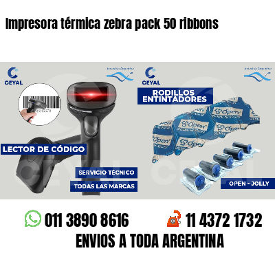 Impresora térmica zebra pack 50 ribbons