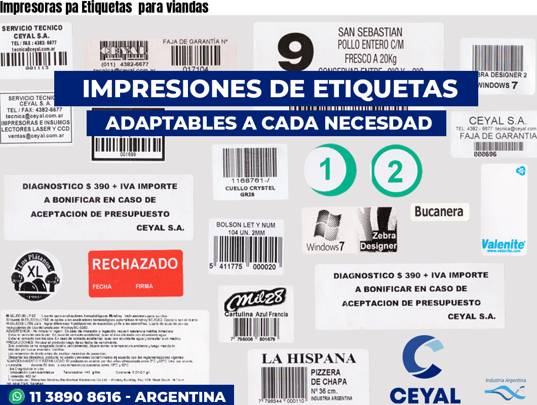 Impresoras pa Etiquetas  para viandas 