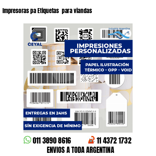 Impresoras pa Etiquetas  para viandas 